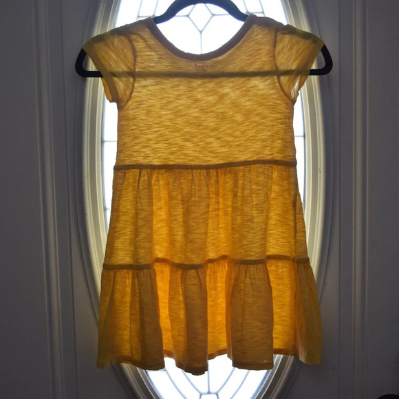 CAT & JACK Girls Short Sleeve Yellow Sun Dress Size 5T - Picture 2 of 4